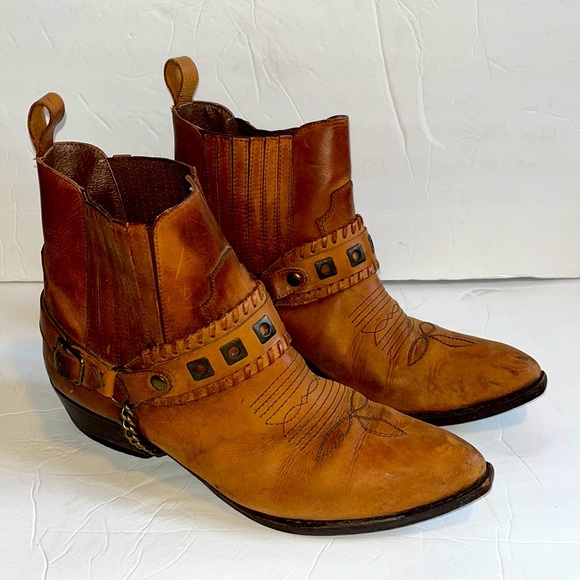 Giorgio Brutini Brown leather Cowboy boots sz 9 1/2 all leather ankle boots - Picture 13 of 13